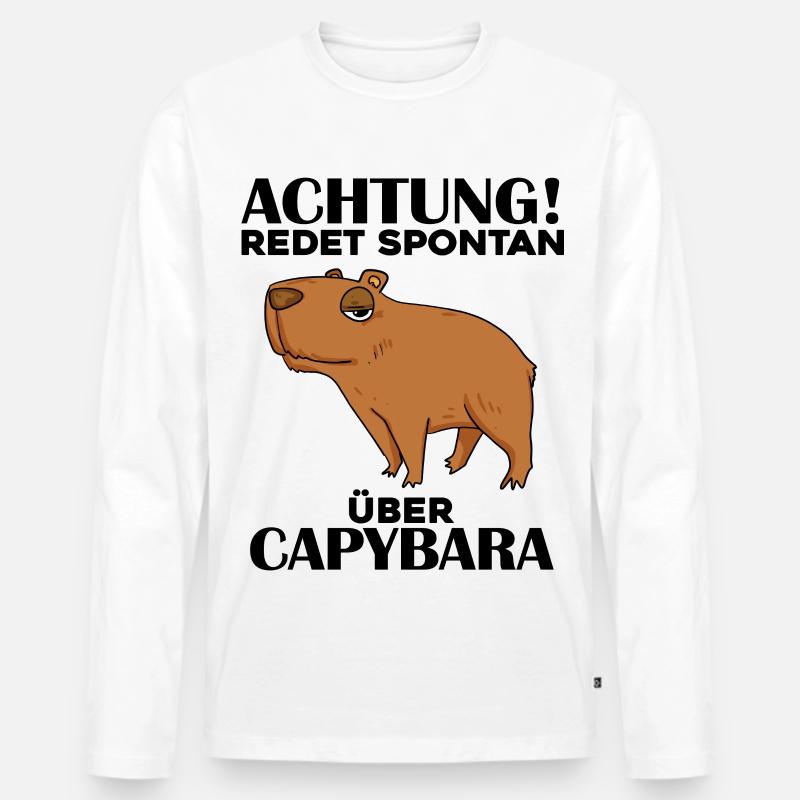 Capybara Wasserschwein - Männer Premium Bio Langarmshirt - Weiß
