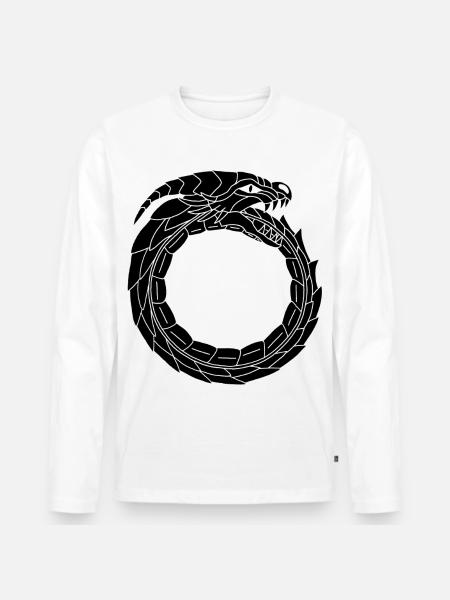 Devouring Black Dragon - Men's Premium Organic Long Sleeve Shirt - white