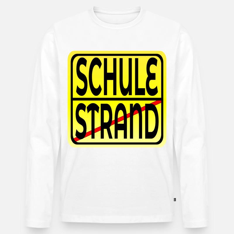 Ferienende Schulanfang - Männer Premium Bio Langarmshirt - Weiß