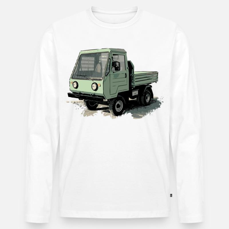 MULTICAR - Männer Premium Bio Langarmshirt - Weiß
