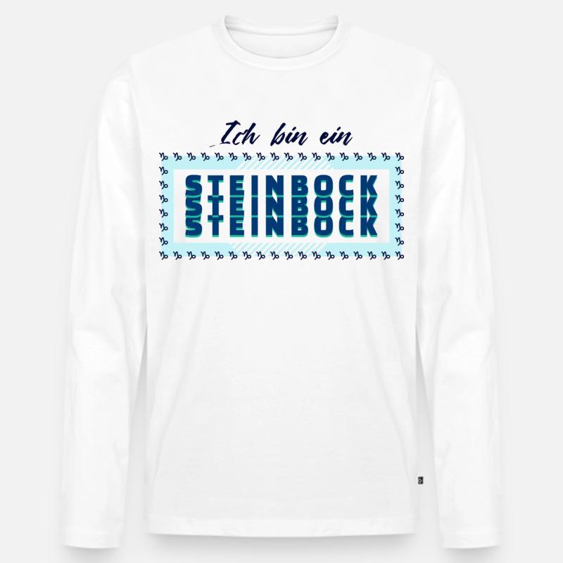 Tierkreiszeichen Steinbock Statement Horoskop - Männer Premium Bio Langarmshirt - Weiß