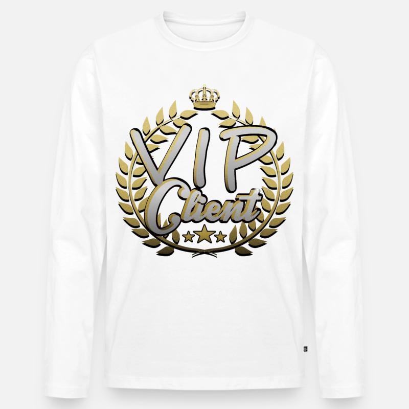 VIP Client - Männer Premium Bio Langarmshirt - Weiß