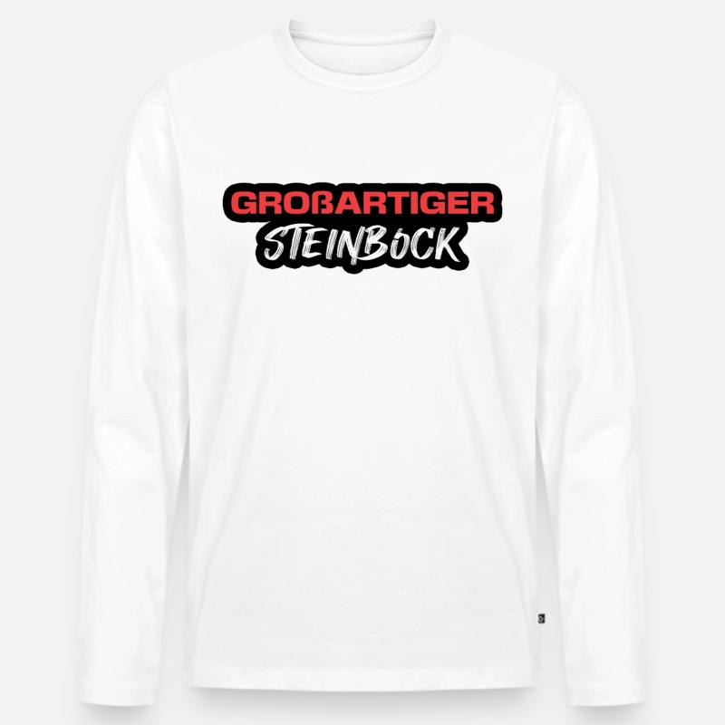 Tierkreis Horoskop Steinbock Statement Astrologie - Männer Premium Bio Langarmshirt - Weiß