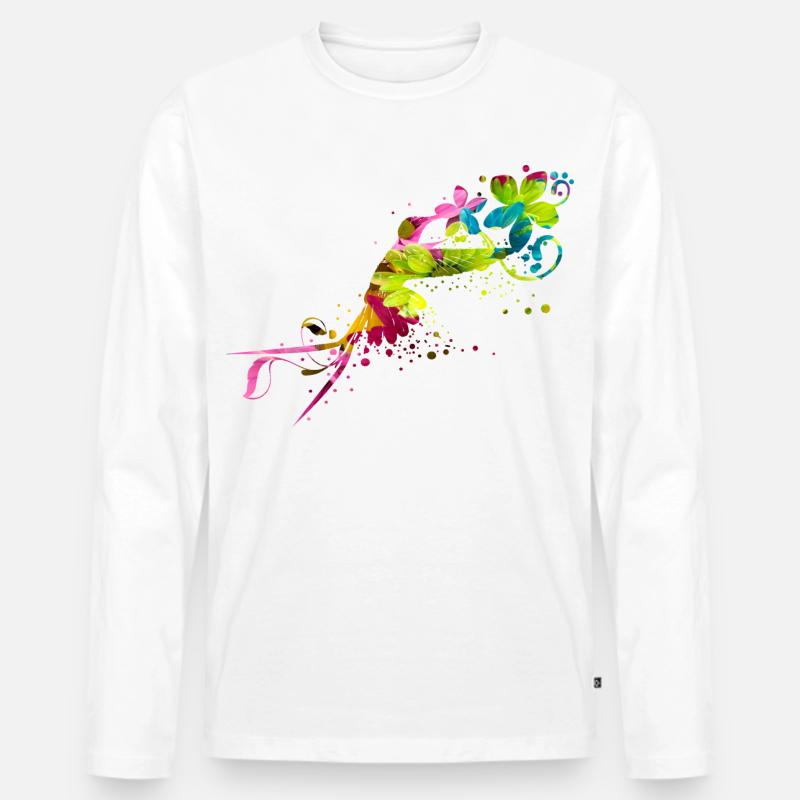 Colobri - Männer Premium Bio Langarmshirt - Weiß
