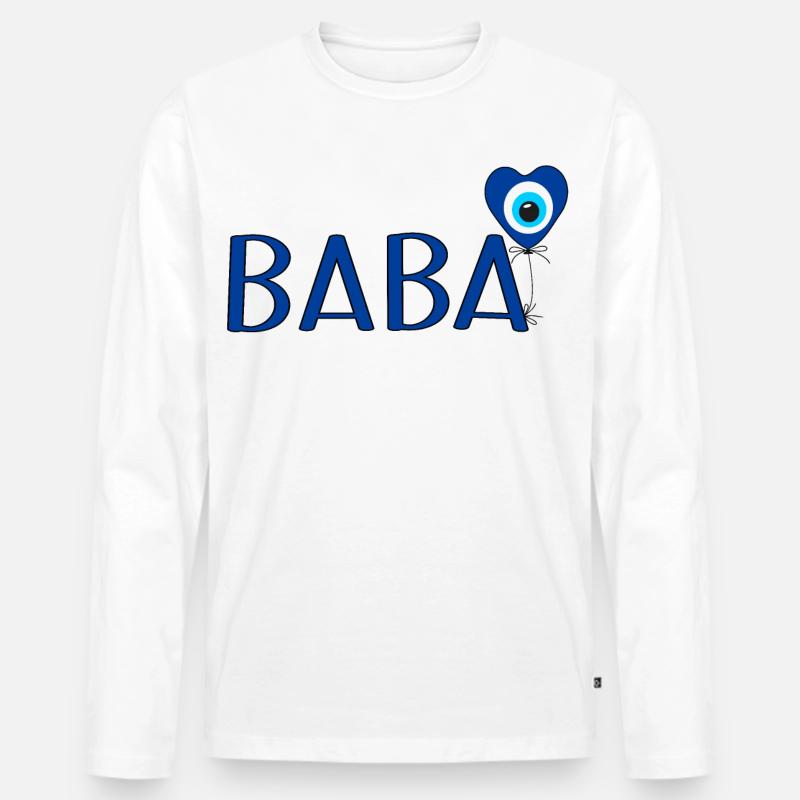 Baba mit Nazar Luftballon - Männer Premium Bio Langarmshirt - Weiß