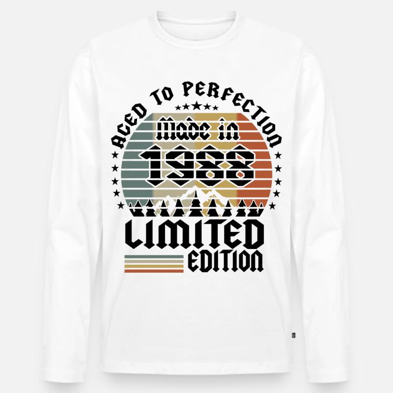 1988 Limited Edition - Männer Premium Bio Langarmshirt - Weiß