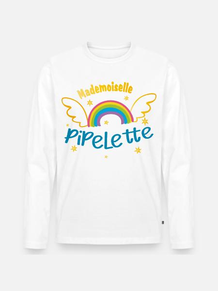 Mademoiselle pipelette - T-shirt manches longues Premium bio Homme - blanc
