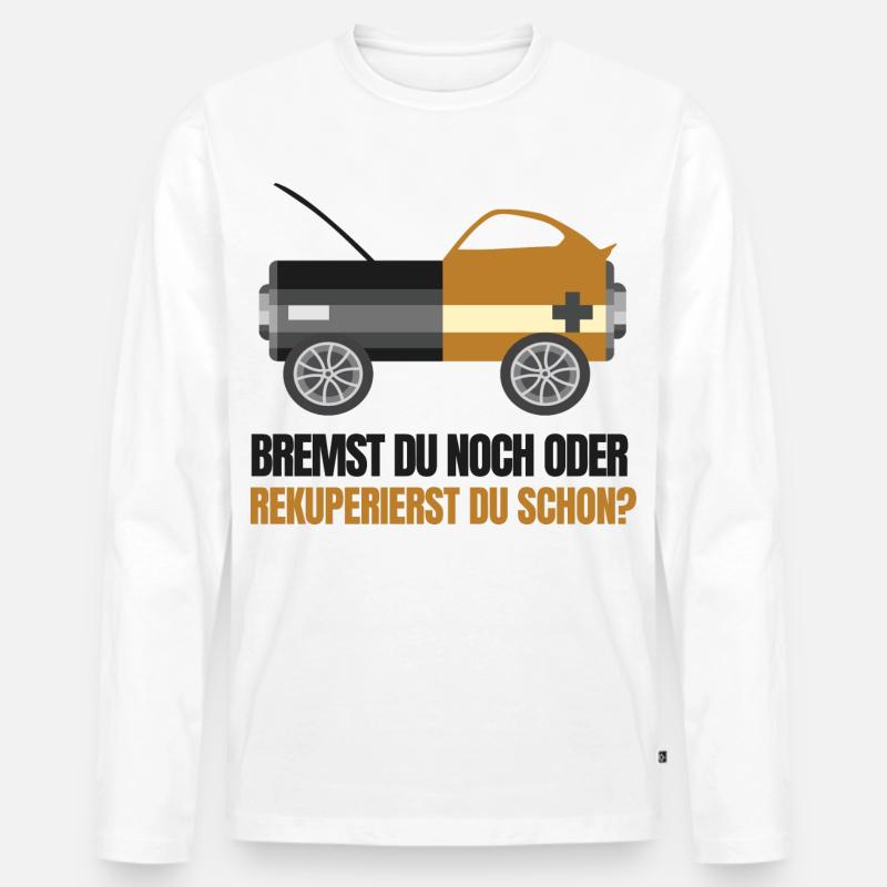E-Autofahrer - Männer Premium Bio Langarmshirt - Weiß