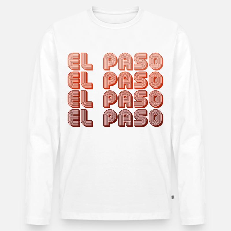 El Paso Gradient Retro Muster - Männer Premium Bio Langarmshirt - Weiß