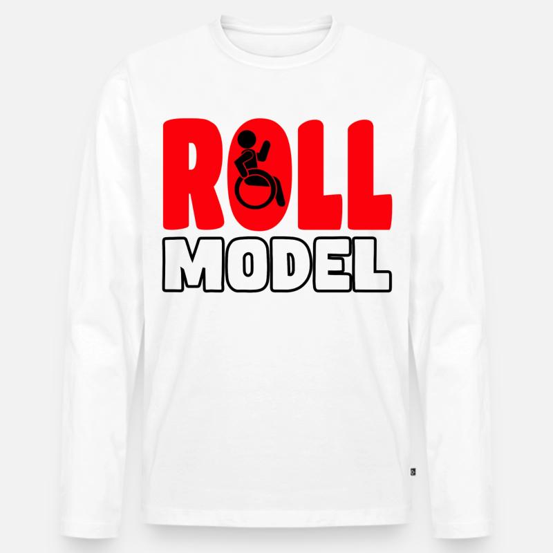 Jeder Rollstuhlfahrer ist ein Rollenmodell* - Männer Premium Bio Langarmshirt - Weiß