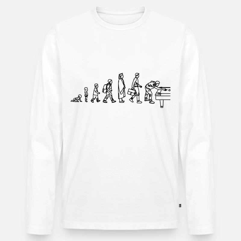 Billard Evolution - Männer Premium Bio Langarmshirt - Weiß