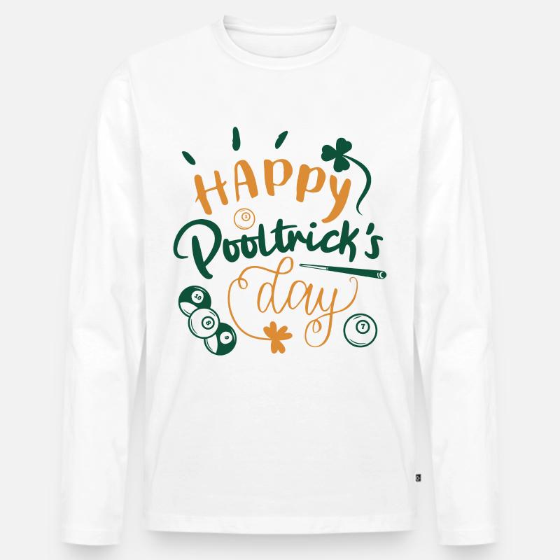 St. Patrick's Billard - Männer Premium Bio Langarmshirt - Weiß