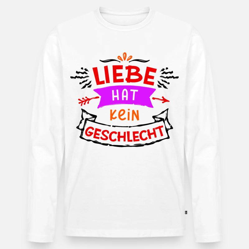 Lgbt Gleichgeschlechtliche Partnerschaft Statement - Männer Premium Bio Langarmshirt - Weiß