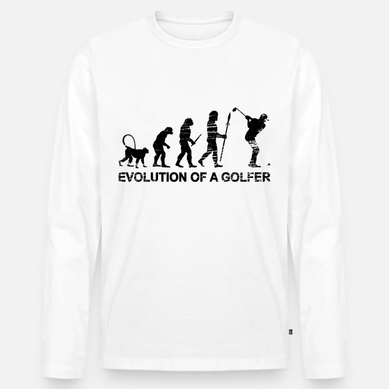 Entwicklung des Golfs - Männer Premium Bio Langarmshirt - Weiß