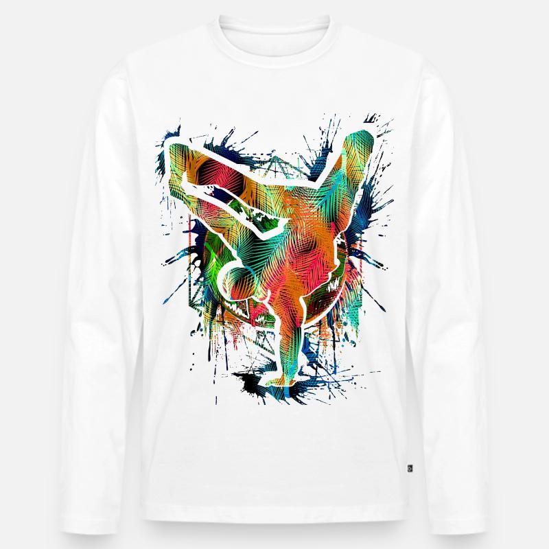 Breakdance - Breakdancer - Breakdancing - BBoy - Männer Premium Bio Langarmshirt - Weiß