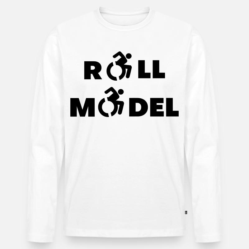 Jeder Rollstuhlfahrer ist ein Vorbild * - Männer Premium Bio Langarmshirt - Weiß