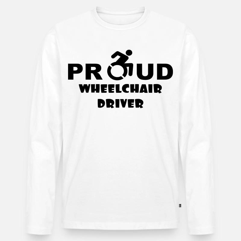 Stolzer Rollstuhlfahrer * - Männer Premium Bio Langarmshirt - Weiß