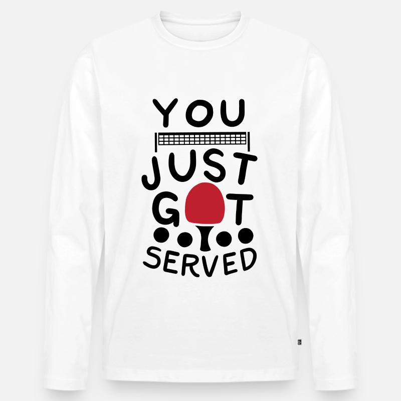 Ping Pong Spruch - Männer Premium Bio Langarmshirt - Weiß
