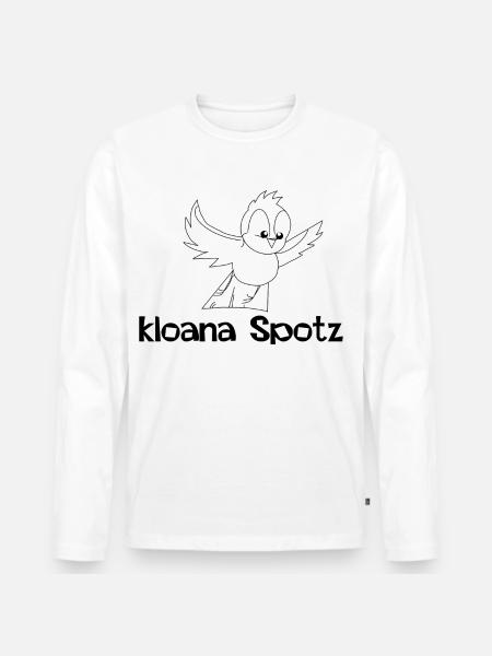 kloana Spotz-kleiner Spatz,Austrian dialect - Men's Premium Organic Long Sleeve Shirt - white