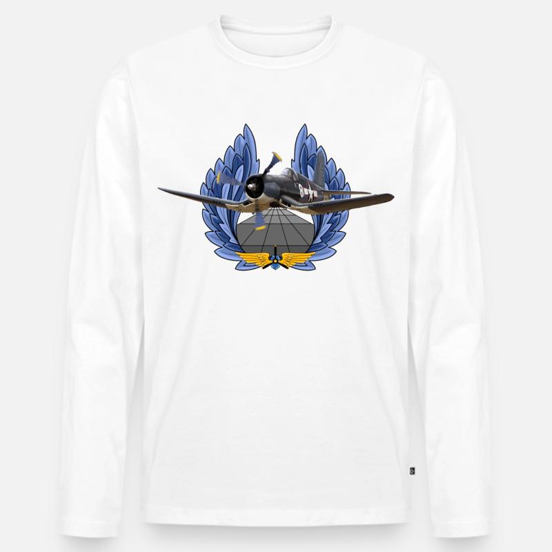 F4U Corsair - Männer Premium Bio Langarmshirt - Weiß
