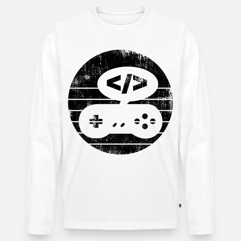 Videospiel Programmierer - Männer Premium Bio Langarmshirt - Weiß