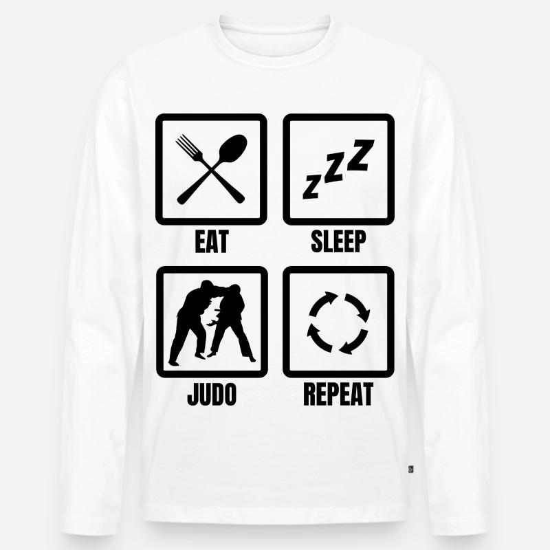 Judoka Routine - Männer Premium Bio Langarmshirt - Weiß
