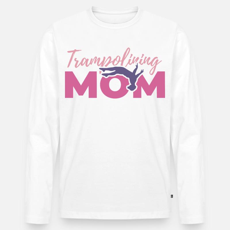 Trampolinspringer Mutter - Männer Premium Bio Langarmshirt - Weiß