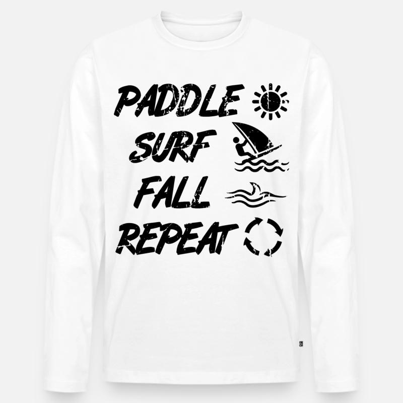 Windsurf Techniken - Männer Premium Bio Langarmshirt - Weiß