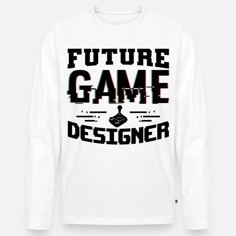 Game Designer - Männer Premium Bio Langarmshirt - Weiß