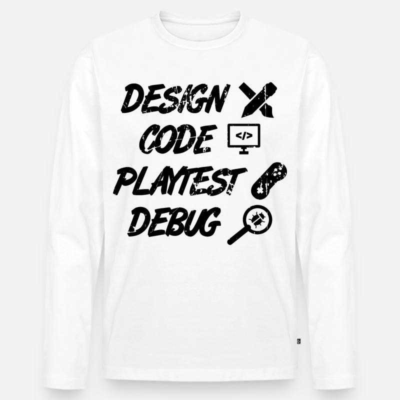 Design Code Playtest Debug - Men's Premium Organic Long Sleeve Shirt - white