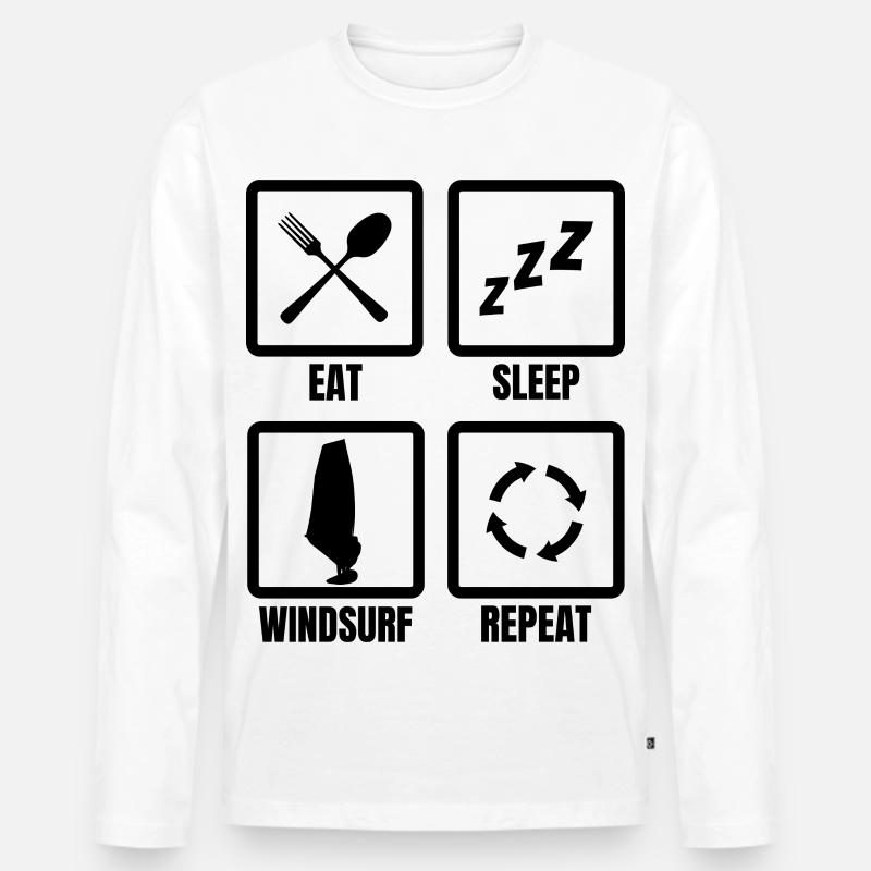 Windsurfer Routine - Männer Premium Bio Langarmshirt - Weiß