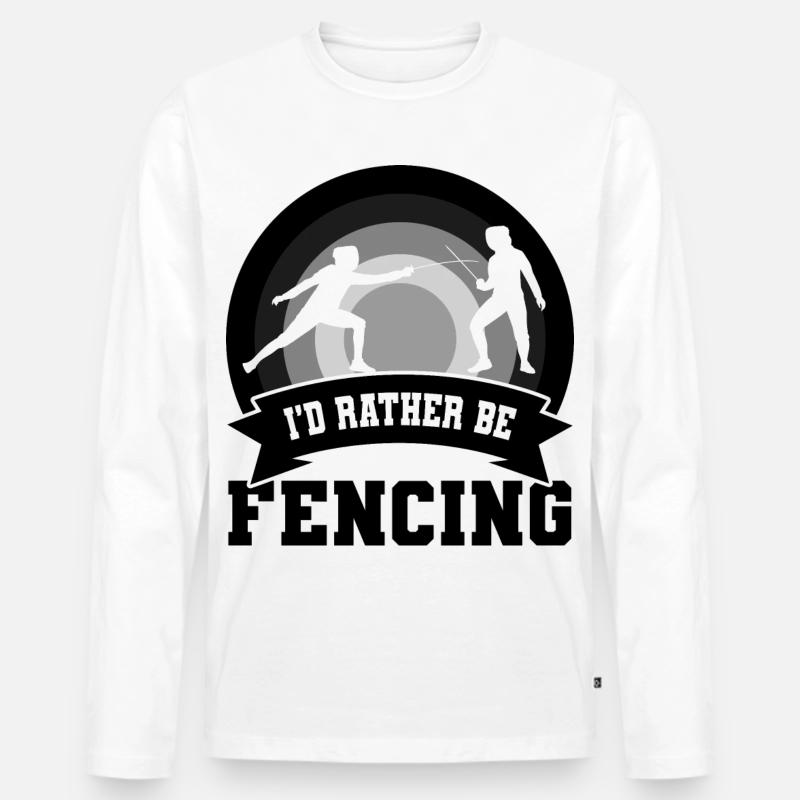 Fechter Witz - Männer Premium Bio Langarmshirt - Weiß