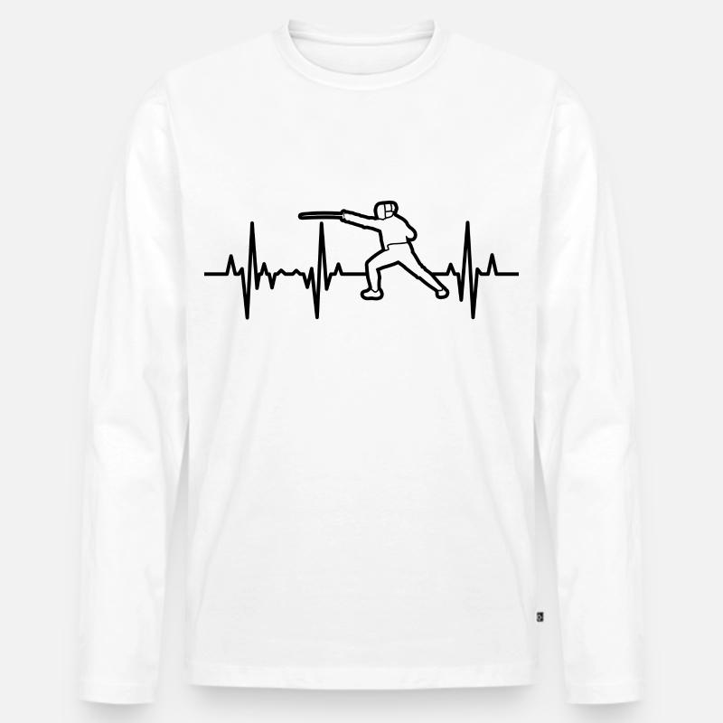 Fechter EKG - Männer Premium Bio Langarmshirt - Weiß
