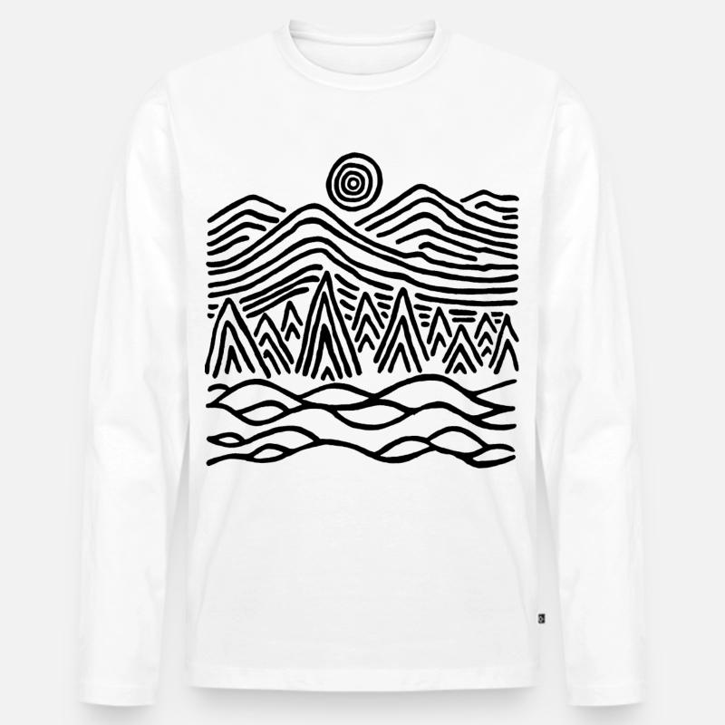 Seltsame schwarze Landschaft - Männer Premium Bio Langarmshirt - Weiß