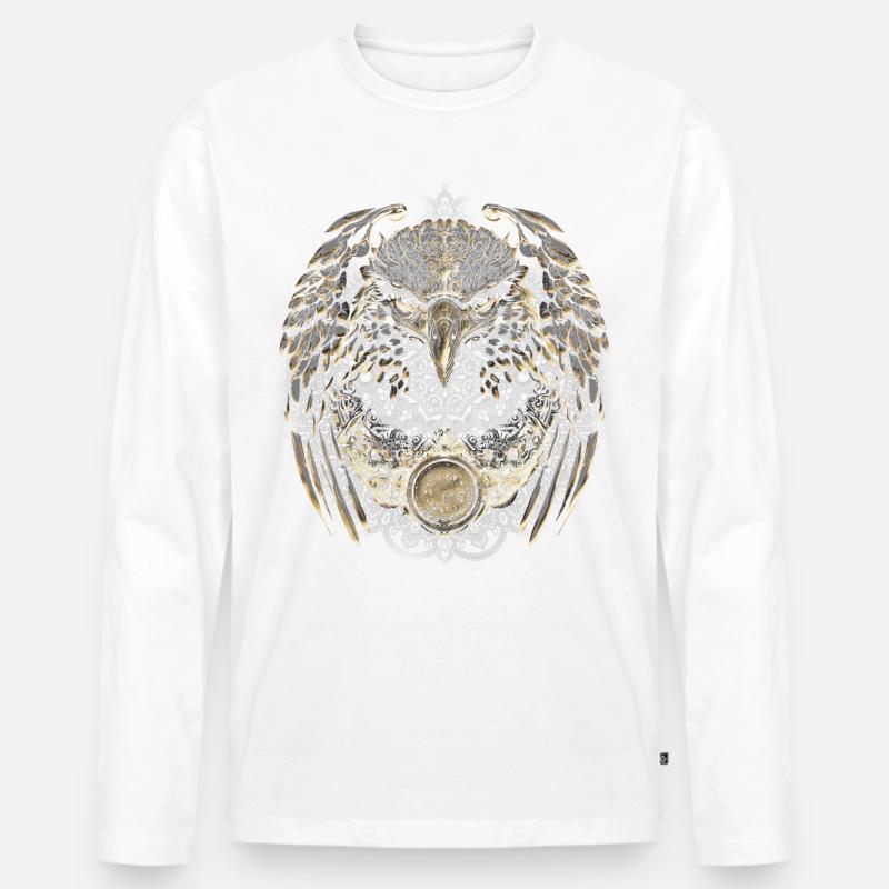 Steinadler - Männer Premium Bio Langarmshirt - Weiß