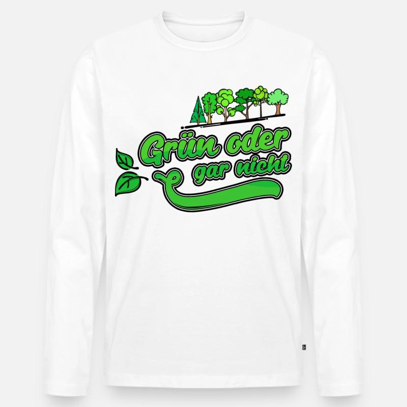 Umweltschutz Erde Natur Baum Statement Naturschutz - Männer Premium Bio Langarmshirt - Weiß