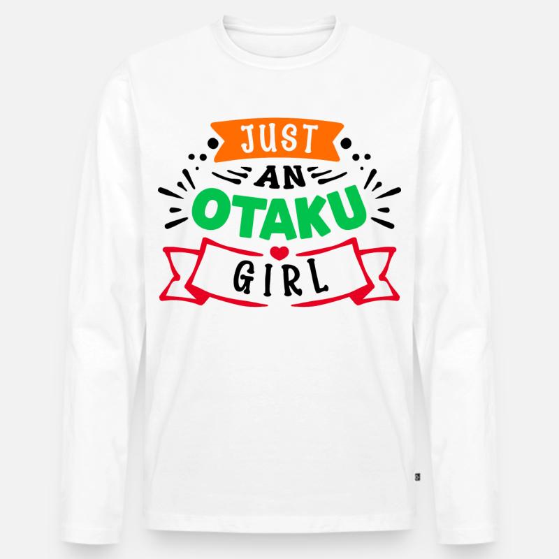 Mädchen Anime Manga Statement Otaku Mangastyle - Männer Premium Bio Langarmshirt - Weiß