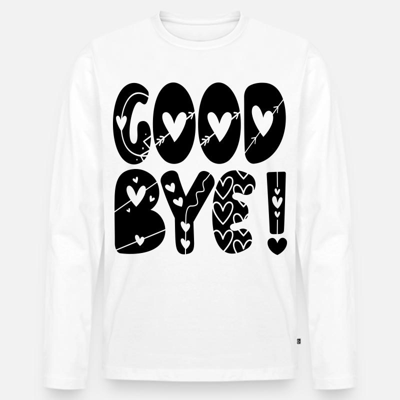 GOODBYE ABSCHIED - Männer Premium Bio Langarmshirt - Weiß