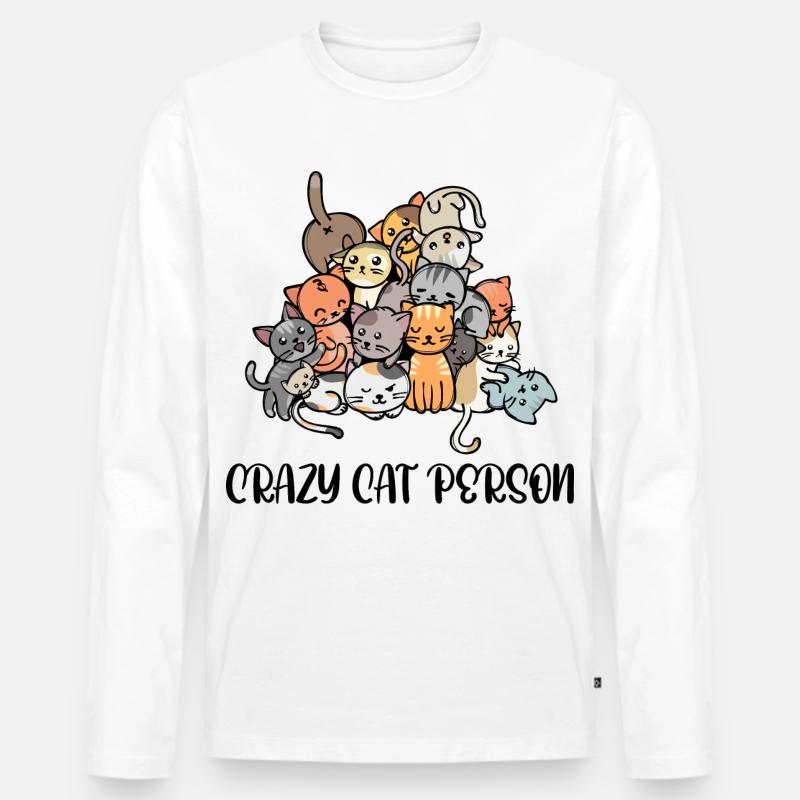Haustiere Katze Statement Knuddeltier Heimtier - Männer Premium Bio Langarmshirt - Weiß