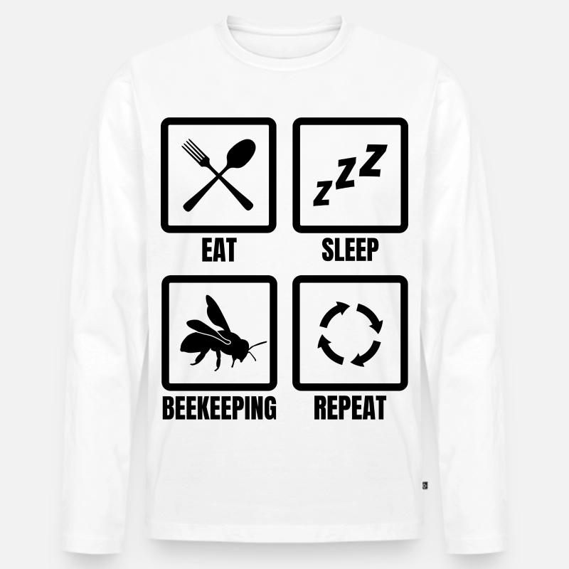 Bienenhalter Routine - Männer Premium Bio Langarmshirt - Weiß
