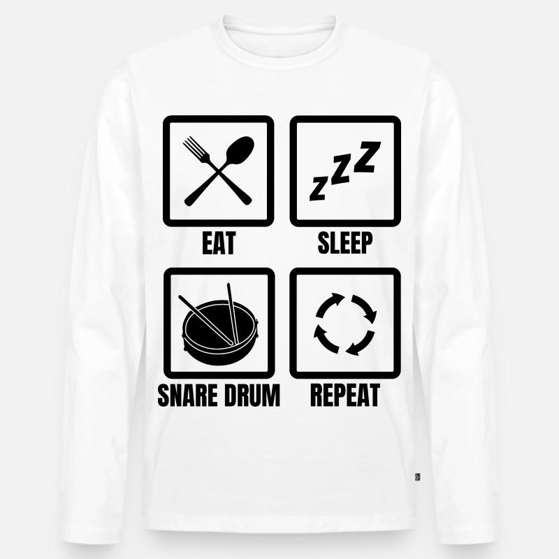 Trommelspieler Routine - Männer Premium Bio Langarmshirt - Weiß