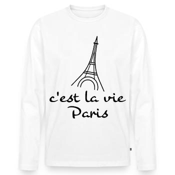 c'est la vie - Men's Premium Organic Long Sleeve Shirt - white - Front - Nico (187cm)