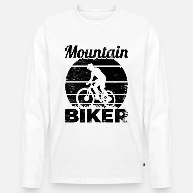 Mountainbiker - Männer Premium Bio Langarmshirt - Weiß