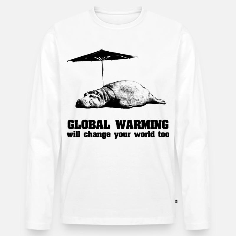 Globale Erwärmung / Klimawandel / Global Warming - Männer Premium Bio Langarmshirt - Weiß