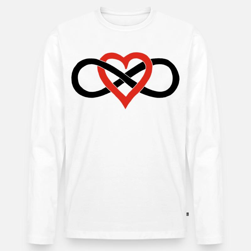 Unendliche Liebe (Schwarz) - Männer Premium Bio Langarmshirt - Weiß