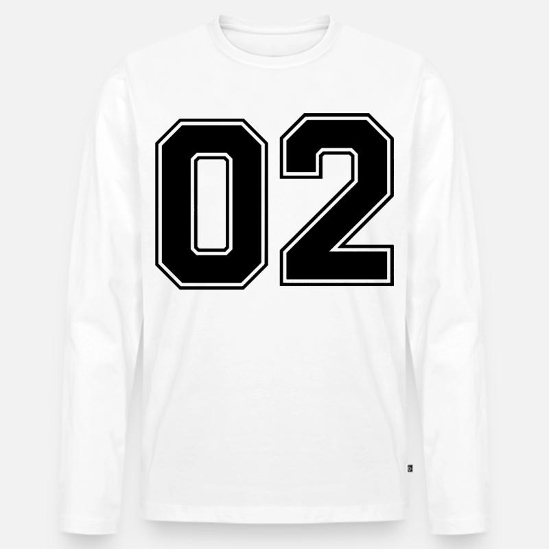 Nummer zwei 2 - Männer Premium Bio Langarmshirt - Weiß