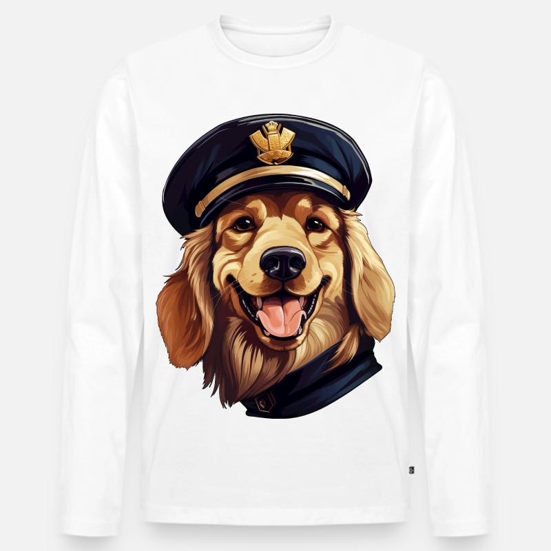 Hunde Polizei - Männer Premium Bio Langarmshirt - Weiß