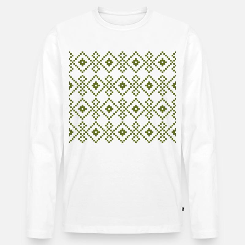 Weihnachtspullover (grün) - Männer Premium Bio Langarmshirt - Weiß