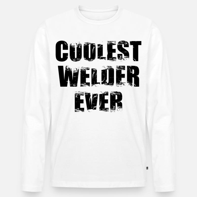 Coolest Welder Ever - Männer Premium Bio Langarmshirt - Weiß