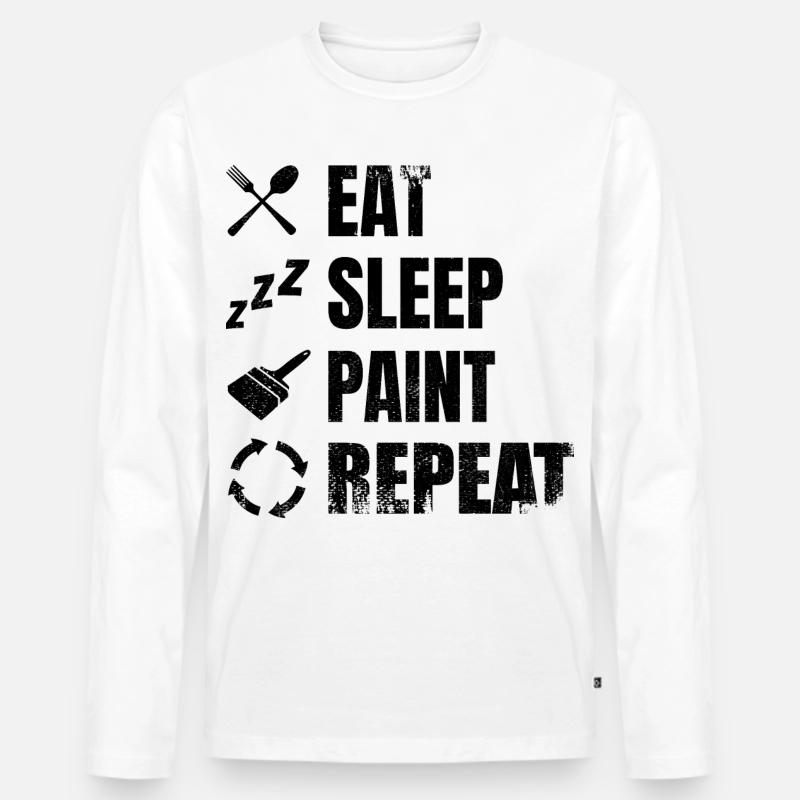 Maler Zeitplan - Männer Premium Bio Langarmshirt - Weiß